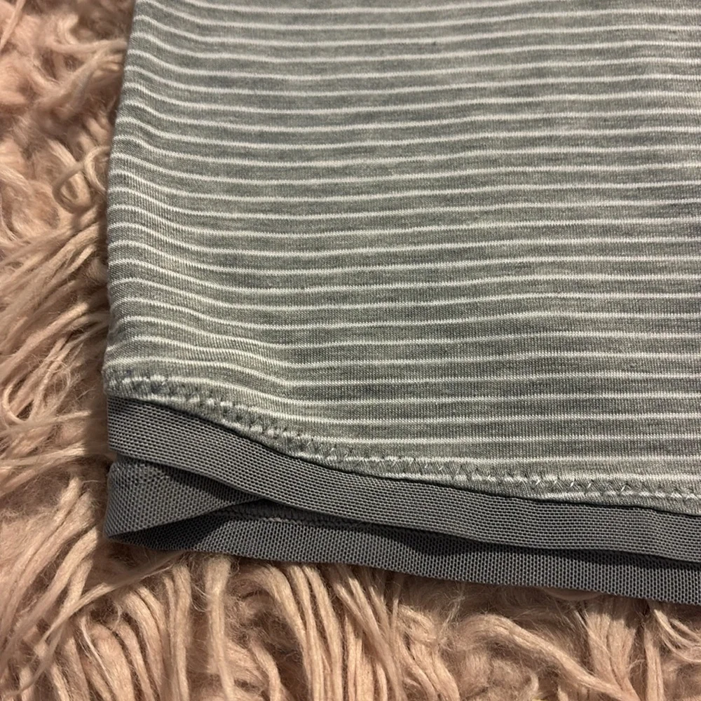 Athleta Girl Striped Back Mesh Seam Shirt